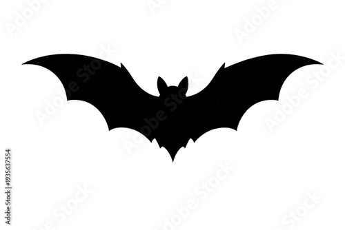 Haunting Black Bat Silhouette Vector Icon: Perfect for Halloween Decor, Spooky Party Invitations, Nocturnal Wildlife Themes, or Creepy Graphic Design Elements – A Versatile Spooky Creature Symbol