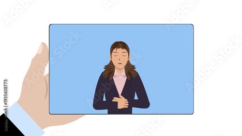 Tablet With Female Teacher Animation Video 4K suitable for your project needs
