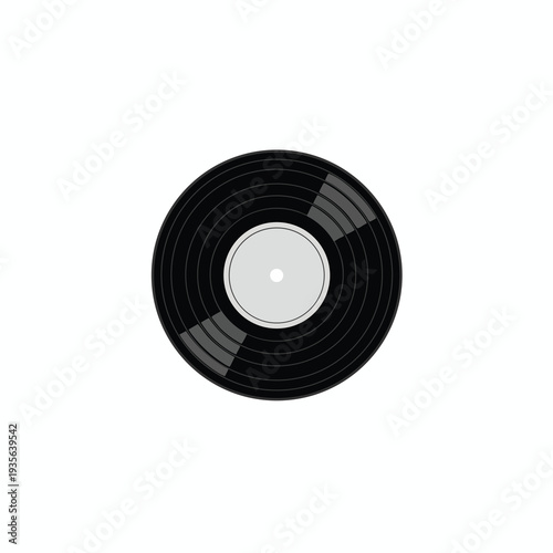 Vintage Vinyl Record on a White Background for Music and Audio Content