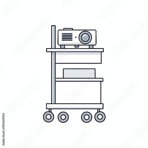 Projector Cart with Equipment
