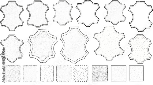 Set of outline shapes, some with dotted fill, showing different textures