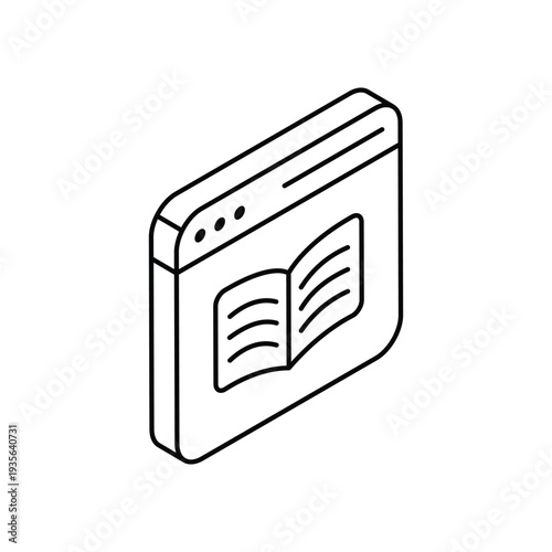 Open Book Displayed in Browser Window Icon.