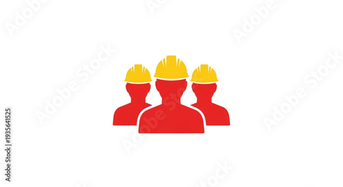 Three Construction Workers Icon Silhouette.