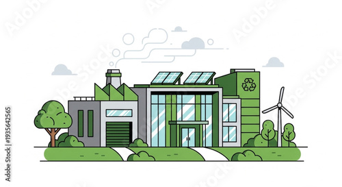 Sustainable Modern Eco Friendly Building.