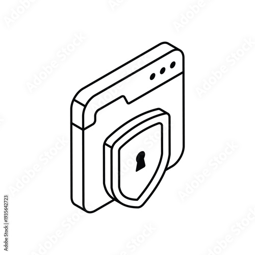 Secure File Folder with Shield and Lock Icon.