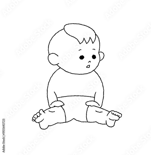 おすわりする赤ちゃん