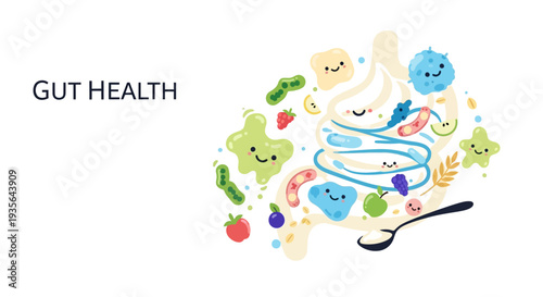 Health and Wellness Concept Illustration with Abstract Human Body and Organic Shapes Colorful Modern Vector Design