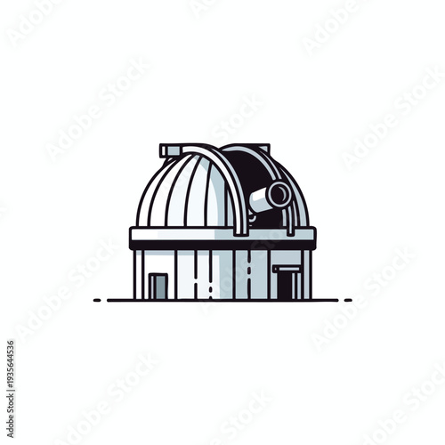 Modern Observatory with Large Telescope Against a Clear Sky