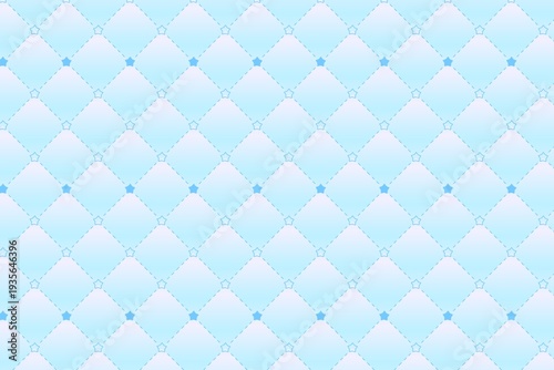 Soft Blue Quilted Background with Diamond Pattern and Delicate Dots Creating an Elegant and Luxurious Textile Texture
