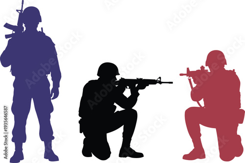 Memorial soldier silhouettes honoring fallen heroes in military tribute