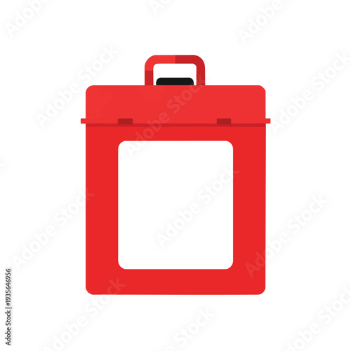 Red Luggage or Briefcase Icon for Travel or Business Concept