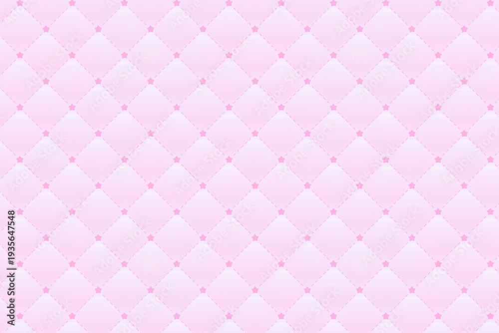 Obraz premium Luxurious light pink fabric texture featuring classic diamond quilting and subtle button accents for a chic design and elegant upholstered background