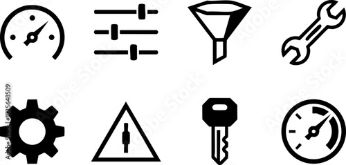 Set of 8 industrial icons vector