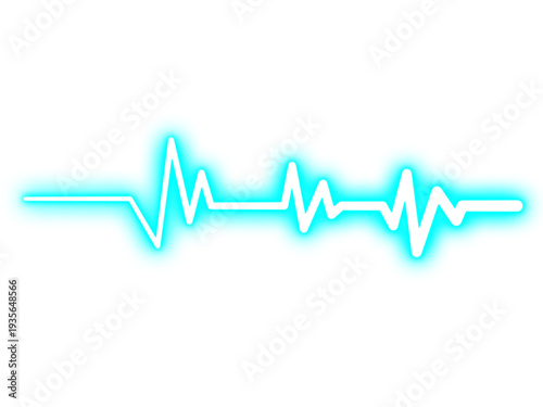 heart beat on ecg vector. heartbeat line icon. vector illustration PNG Formet. Neon glowing blue heartbeat line on transparent background. Modern clean medical symbol isolated on transparent