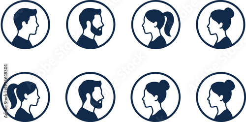 Diverse profile icons of people vector illustration flat design style