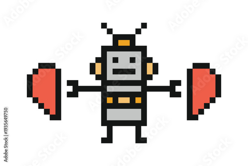 Cartoon doctor robot engineer humanoid robotic ai with toy,artificial intelligence,8bit,medical.
