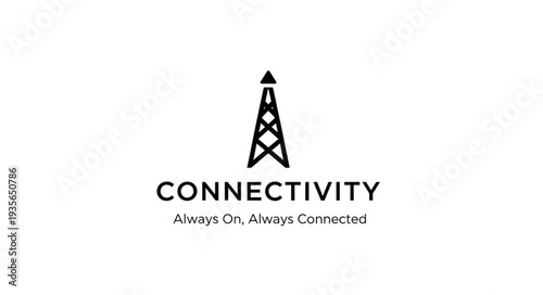 Telecommunications Tower Logo Design for Connectivity and Network Services.