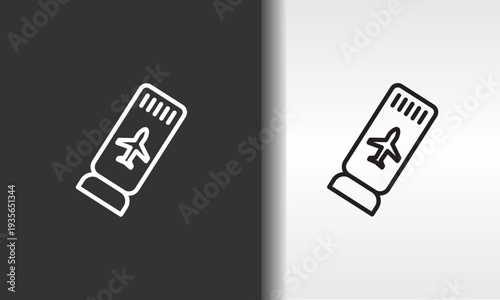 Flight Ticket Vector, Icon Or Logo Sign Isolated Symbol Illustration