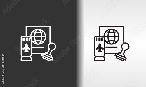 Flight Ticket Vector, Icon Or Logo Sign Isolated Symbol Illustration