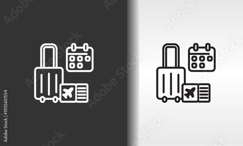 Flight Ticket Vector, Icon Or Logo Sign Isolated Symbol Illustration