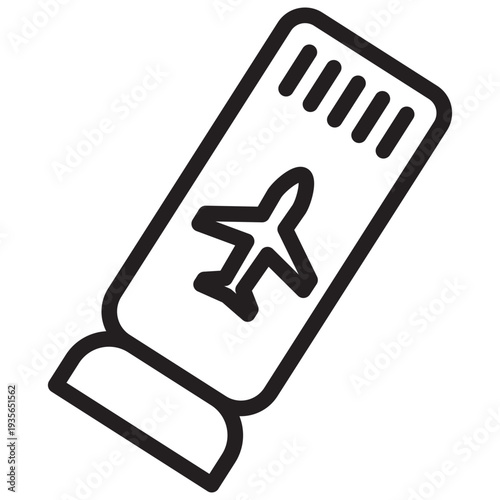 Flight Ticket Outline Icon