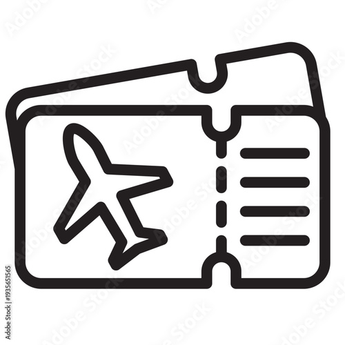 Flight Ticket Outline Icon