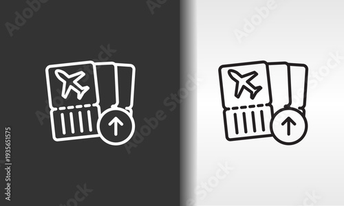 Flight Ticket Vector, Icon Or Logo Sign Isolated Symbol Illustration