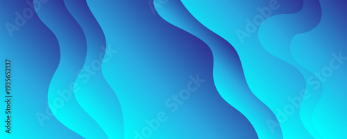 Blue cyan wavy abstract curves background nice for wallpaper or banner