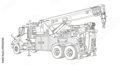 Tow Truck Crane Vehicle Illustration.