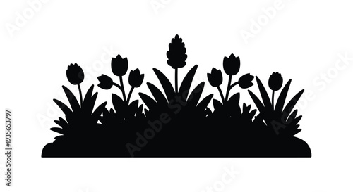 Black floral arrangement with tulips and allium a striking silhouette
