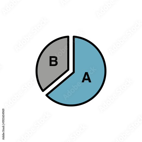 シンプルビジネス分析＆成長アイコンシリーズ – セグメント円グラフ分析アイコン