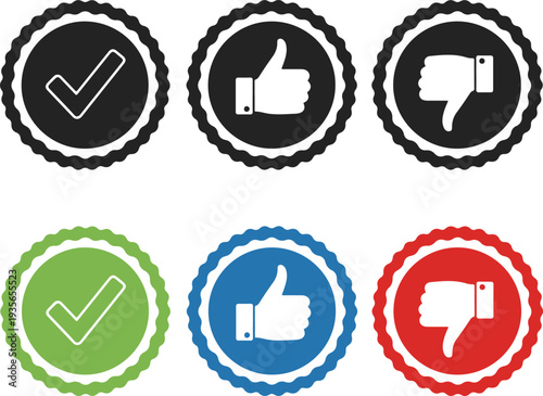 thumbs up and down icons set vector illustration