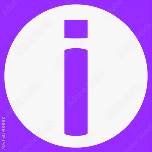 Information icon in white color and purple background
