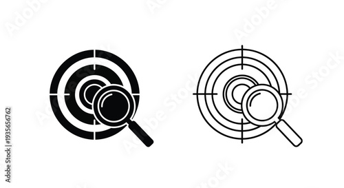 Magnifying glass target search focus Vector