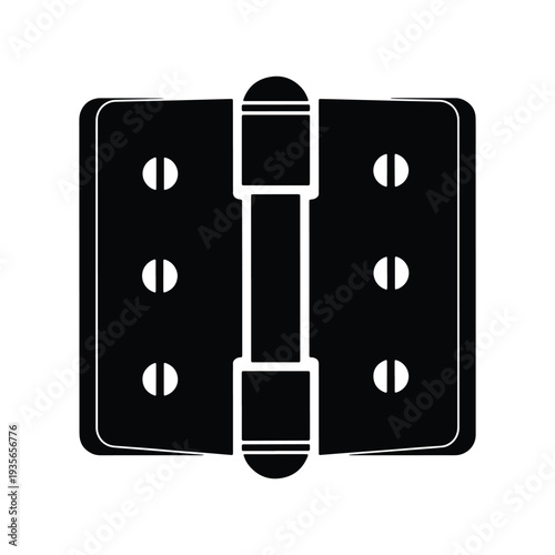 Door Hinge Hardware Metal Connector Vector Icon