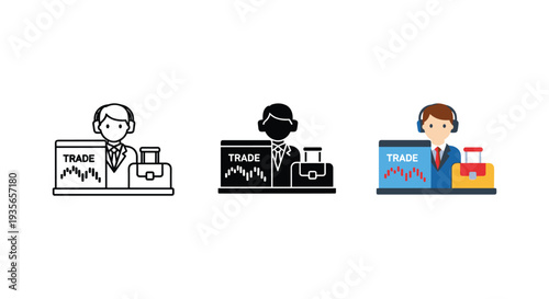 Trader Finance Stock Chart Business Icon