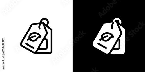 Eco Tag Label icon concept with flat Black White Background. Vector illustration.
