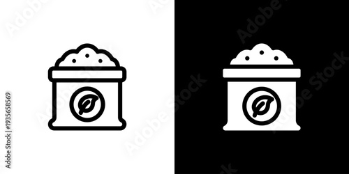 Fertilizer Soil icon concept with flat Black White Background. Vector illustration.