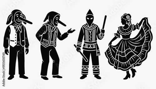 Venetian Carnival Masks Characters