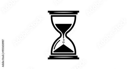 Hourglass silhouette symbolizing time passing against white background
