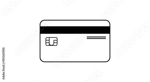 Minimalist credit card icon on white background for financial transactions
