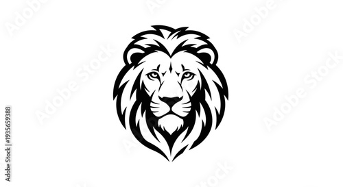 Stylized lion head emblem illustration in black and white on a clean background