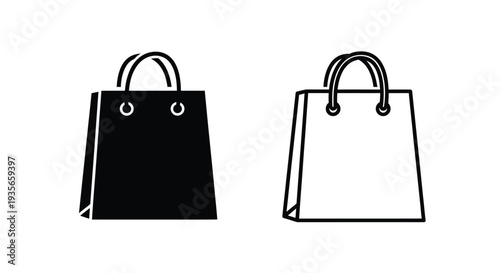 Minimalist shopping bags contrast design Vector