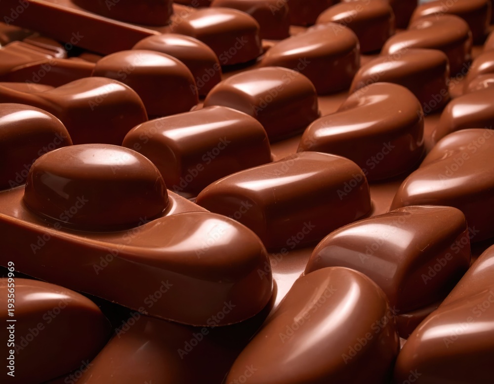 Fototapeta premium Smooth Chocolate Confectionery on Display with Elegant Glossy Finish