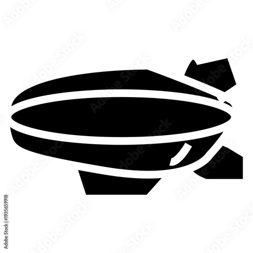 vector illustration of a airship glyph icon