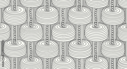 Dumbbells Pattern Fitness Equipment Illustration.