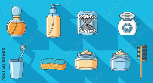 Bathroom Toiletries and Cosmetics on Display.