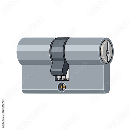 Sleek Modern Cylinder Lock for Enhanced Security and Home Safety