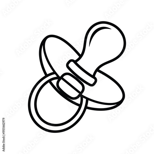 Baby Pacifier Soother Outline Line Icon