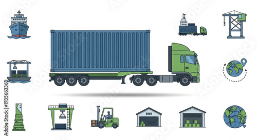Truck Logistics Shipping Transportation Cargo.